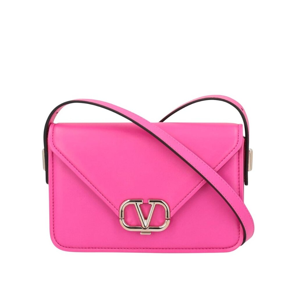 🅢🅞🅛🅓  NWT Valentino Logo Plaque Foldover Top Small Shoulder Bag